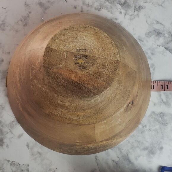 Blue Floral Wooden Bowl - Picture 8 of 9